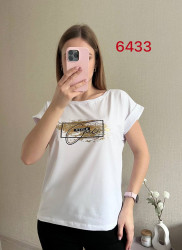 Футболка жіноча, трикотаж, м.6433 (р. 42-44;46-48 ), 8 кольорів, в упаковці 2 штуки №326193