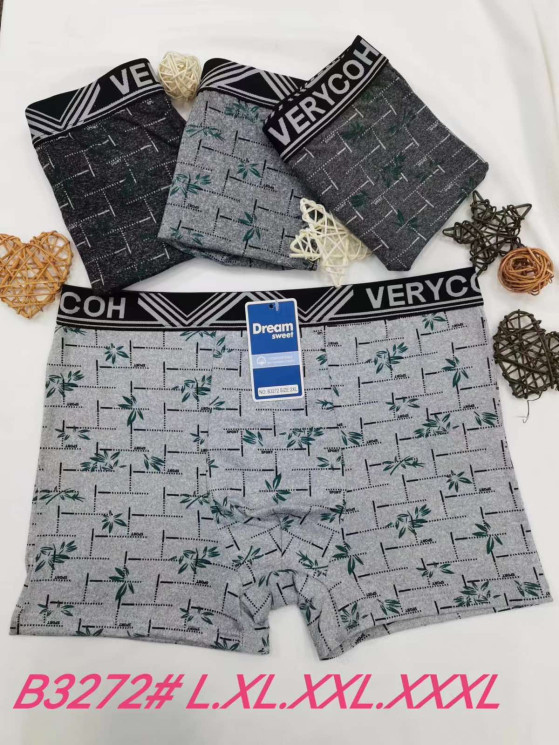Труси чоловічі, котон, м.В3272 (розмір: L-3XL), мікс кольорів, в упаковці 24 штуки №341267 - Lilu 230/237