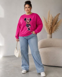 Світшот жіночий оверсайз з принтом Minnie Mouse, двонитка м. 181 (р. 42-44, 46-48, 50-52, 54-56) №416164