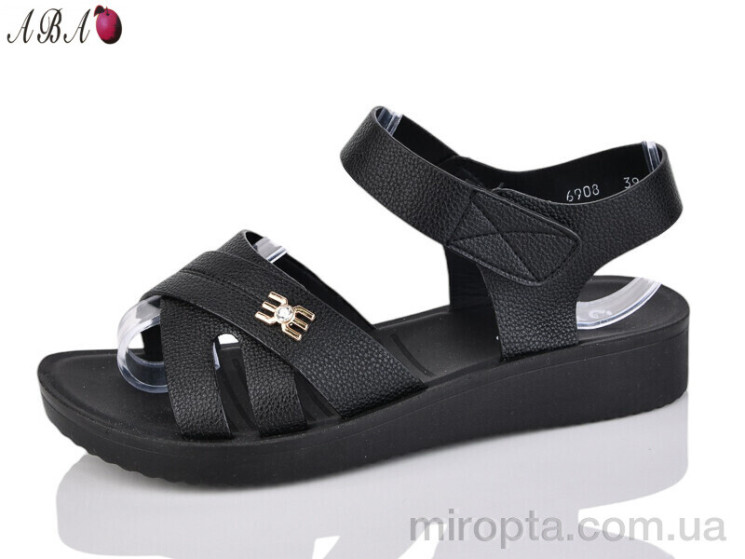 Босоніжки 6908 black р: 37-42, в упаковці: 8 пар, купити тільки гуртом - 1067612