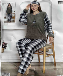 Піжама жіноча на флісі (р: M,L,XL,2XL) в упаковці 4 шт. №376398