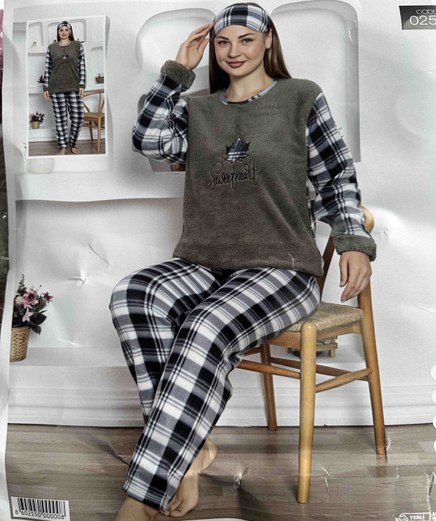 Піжама жіноча на флісі (р: M,L,XL,2XL) в упаковці 4 шт. №376398 - Valentina PA1005