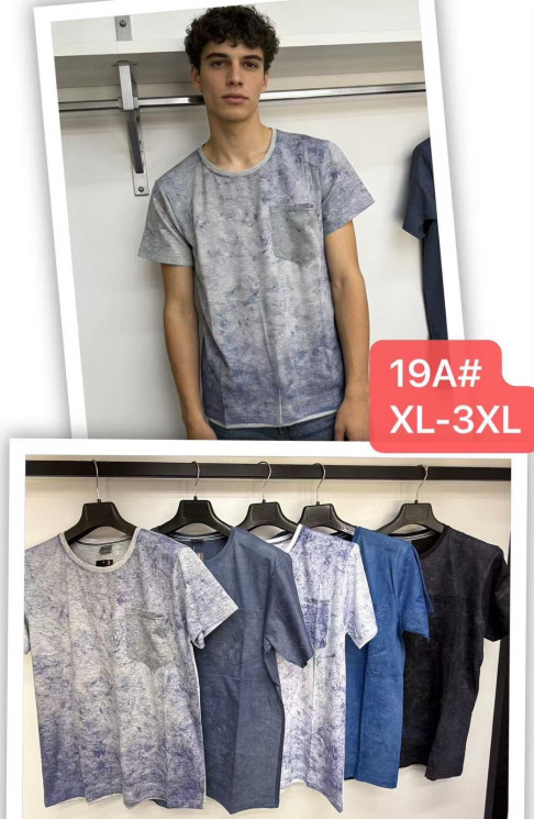 Футболка чоловіча, трикотаж, м.19А (р. XL-3XL ), мікс кольорів, в упаковці 5 штук №340821 - Vanda SE1013