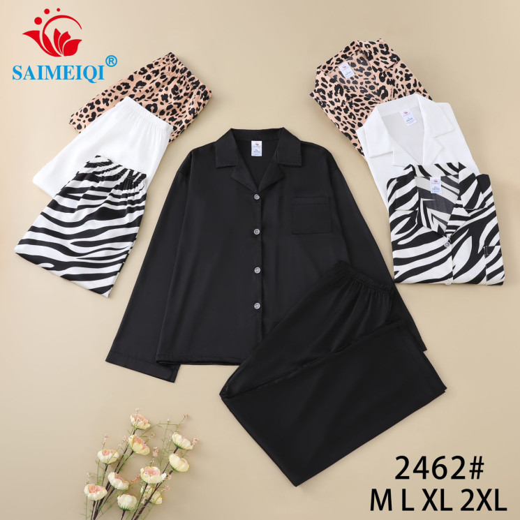 Піжама жіноча, трикотаж, м.2462 (Розмір: M-2XL), 4 кольори, в упаковці 4 штуки №321749 - 