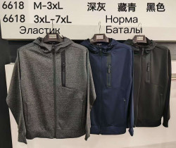 Худі чоловіче, еластик, м.6618 (Розмір: M-3XL ), 3 кольори, в упаковці 5 шт. №332835