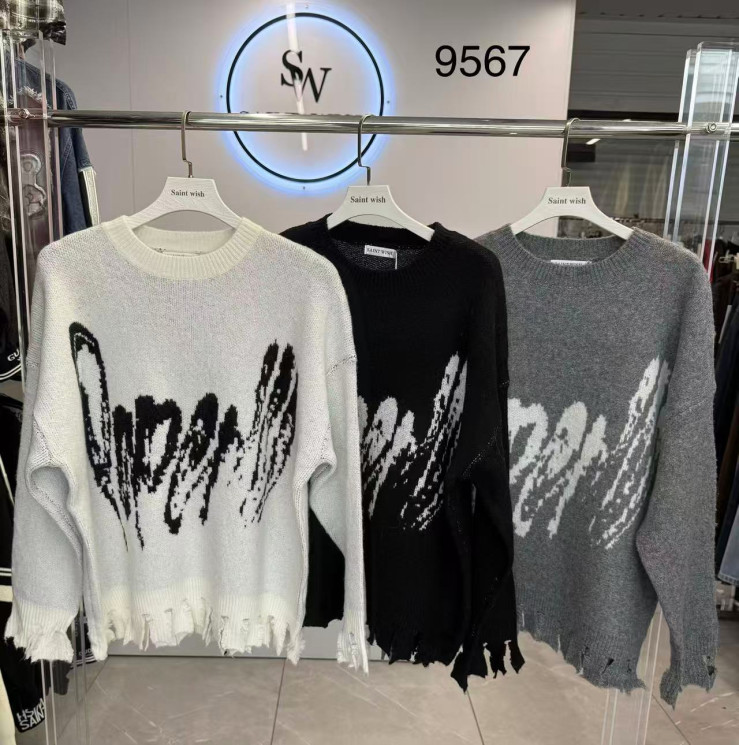 Кофта жіноча кашемір м.9567 (Розмір:OverSize) мікс кольорів в упаковці 8 штук №764225 - Saint Zel3317