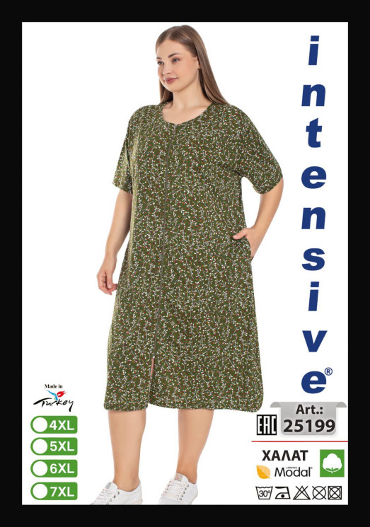 Сукня домашня жіноча "25199" коттон (р: 4XL,5XL,6XL,7XL) в упаковці 4 шт. №365177 - Romex HR1980