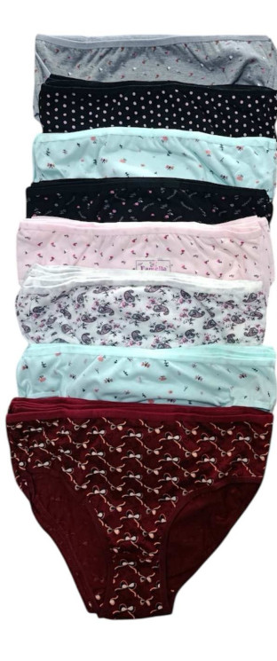 Труси жіночі, котон (р. 2XL ), 7 кольорів, в упаковці 12 шт. №339644 - 