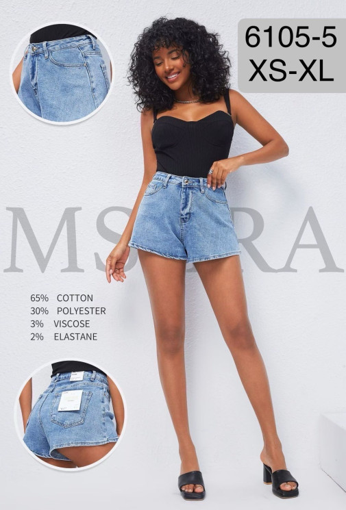Джинсові Шорти стрейч м.6105-5  (р: XS-XL)  в упаковці 6 штук  №752751 - UNO2Uva SER1864