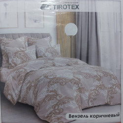 Комплект постільної білизни, бязь, м. Вензель коричневый (розмір: євро середній) №344225