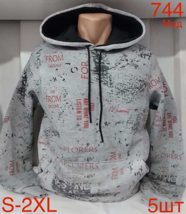 Худі чоловіча фліс м.744 (р.S-2XL) в упаковці 5 штук 759375 - Nadiyka BG/PO2161-2162