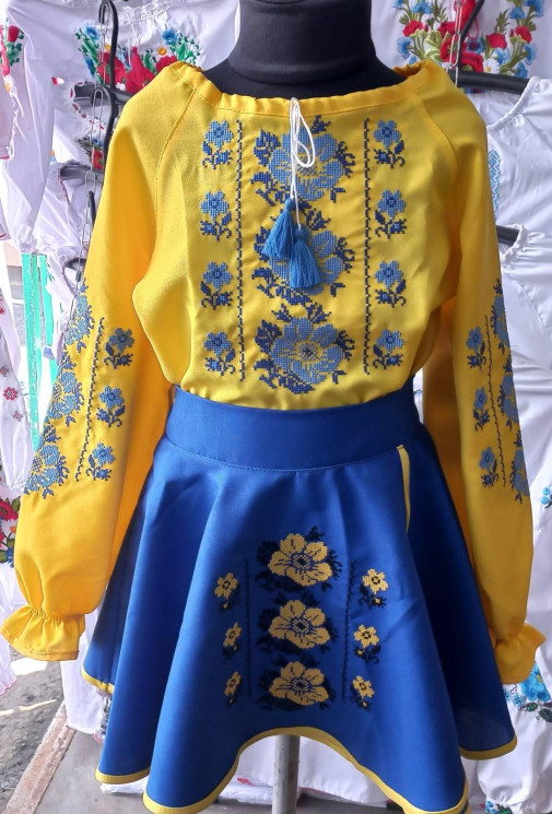 Костюм-вишиванка дитячий (розміри: зріст 110-134) в упаковці 5 штук №307119 - Delux 909
