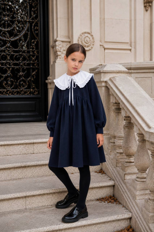 Сукня шкільна зі з‘ємним комірцем, якісна креп костюмка м. 1379 (р: 122, 128, 134, 140, 146, 152) №828207 - 