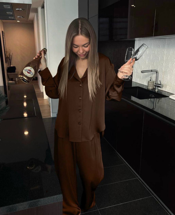 Піжама жіноча, шовк преміум м.7028 (р: 42-46, 48-52) №815763 - 