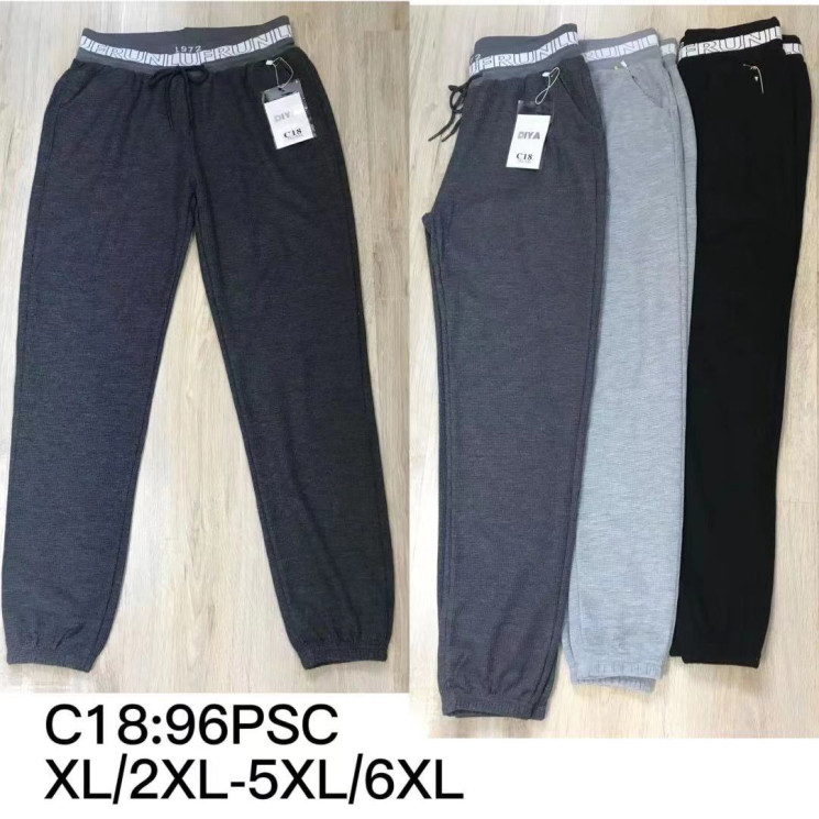 Спортивні штани жіночі, трикотаж, м.С18 (р. XL-6XL ), 3 кольори, в упаковці 5 шт. №323450 - 