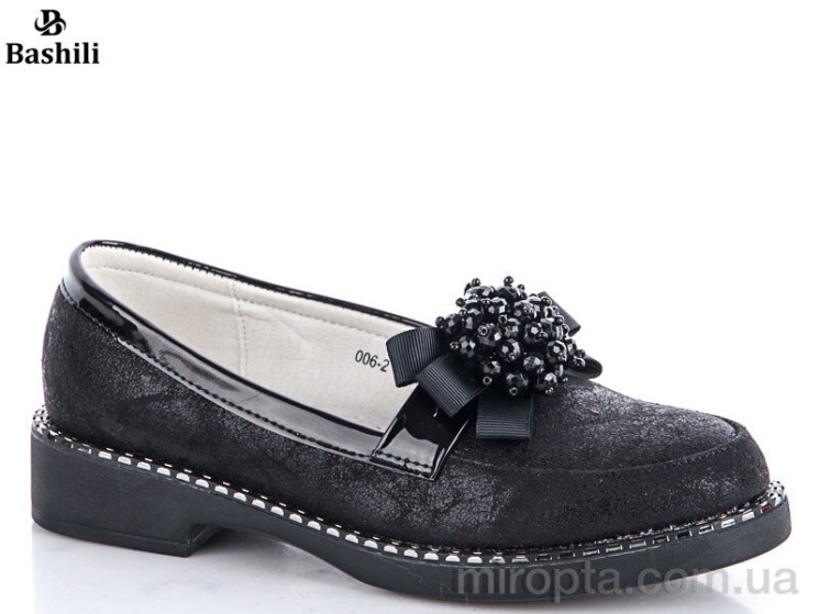 Туфлі 006-2 black р: 31-37, в упаковці: 8 пар, купити тільки гуртом - 103233