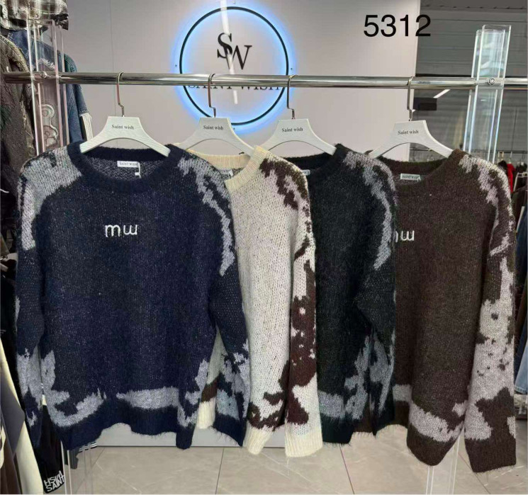Кофта жіноча кашемір м.5312 (Розмір:OverSize) мікс кольорів в упаковці 8 штук №764226 - Saint Zel3317