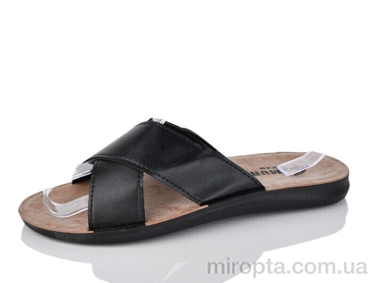 Шльопанці 2402 black р: 40-45, в упаковці: 6 пар, купити тільки гуртом - 1078760