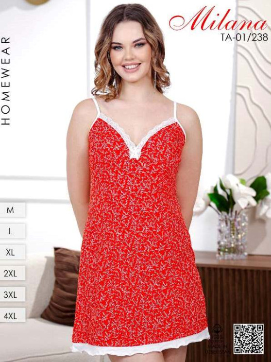 Нічна сорочка жіноча, котон, м.ТА-01/238 (р. M-4XL ), в упаковці 6 штук №340270 - Kazah SE821
