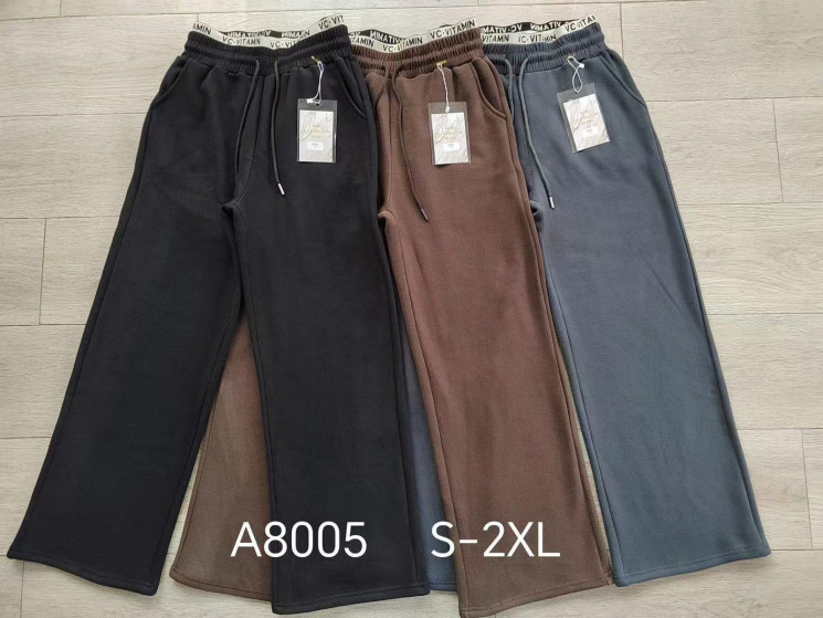 Спортивні штани жіночі, мікровельвет, фліс, м.8005 (Розмір: S-2XL), 3 кольори, в упаковці 5 штук №336040 - 