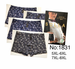 Труси чоловічі, бавовна, м.1831 (розмір: 5XL-8XL), мікс кольорів, в упаковці 24 шт. №330187