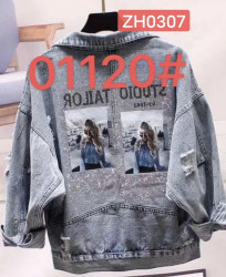 Джинсова куртка дитяча код ZH0307 (р.6-10 років) котон  ,в упаковке 5 шт №1010166