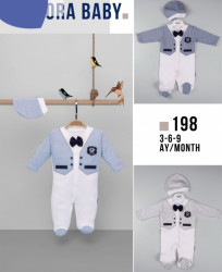 Чоловічок дитячий "198" інтерлок (р: 56,62,68) 3 кольори, в упаковці 3 шт. №378316