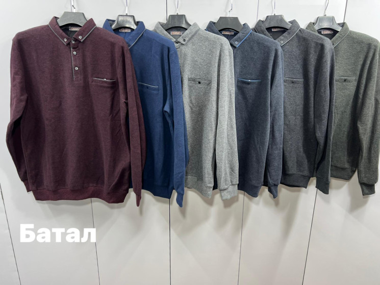 Кофта чоловіча "2724" селанік (р: 4XL,5XL,6XL,7XL) 6 кольорів, в упаковці 4 шт. №378501 - Turkey SE897