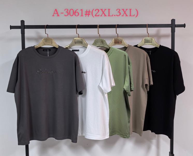 Футболка жіноча котон м.А-3061 (р:2XL-3XL)  мікс кольорів в упаковці 5 штук  №762356 - Saint Zel3317