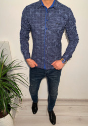 Сорочка No Brand р M-3XL Чоловіча R439 blue
