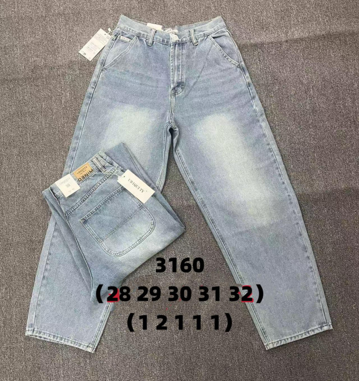 Джинси жіночі баггі м.3160 (р:28-32) в упаковці 6 штук №761440 - Fangsida 3579