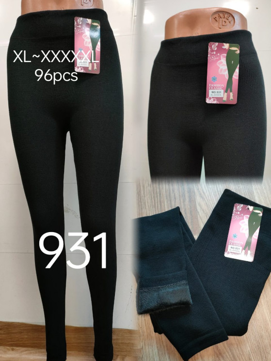 Легінси жіночі, трикотаж, хутро, м.931 (Розмір: XL-5XL), в упаковці 6 штук №336691 - Hang SE641
