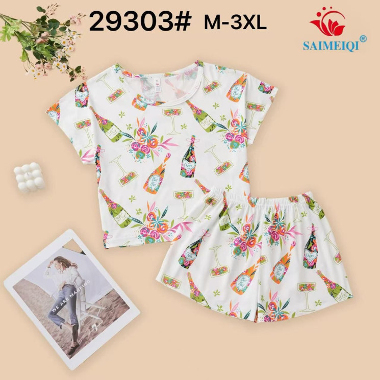 Піжама жіноча трикотаж м.29303 (Розмір: M-3XL) в упаковці 4 штуки №762687 - Ekaterina