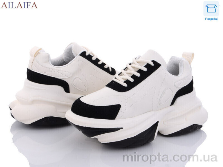 Кросівки 8202 beige-black р: 36-41, в упаковці: 6 пар, купити тільки гуртом - 1211083