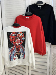 Світшот жіночий "8603" лакоста (р: one size) 3 кольори, в упаковці 5 шт. №387075