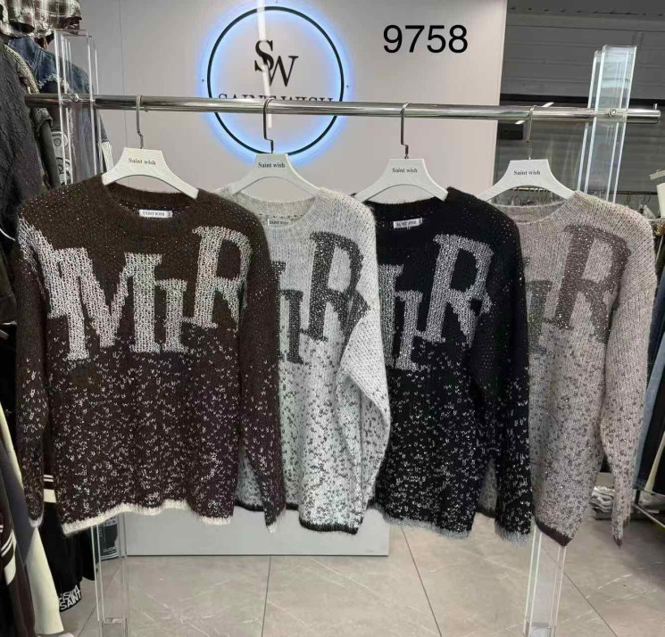 Кофта жіноча кашемір м.9758 (Розмір:OverSize) мікс кольорів в упаковці 8 штук №764228 - Saint Zel3317