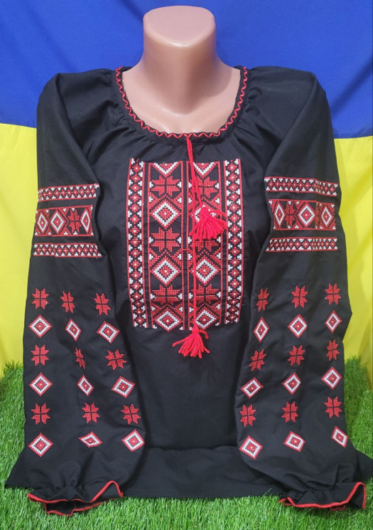 Вишиванка жіноча (Розмір: S-3XL) поплін в упаковці 6 штук №820544 - Ninette BG/PO2160