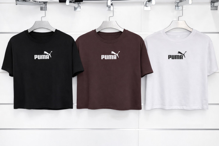 Футболка жіноча Puma бавовна м.009  (р. 42-50 ) 3 кольора  в упаковці 5 штук №763043 - Ivy SER 3721-3722