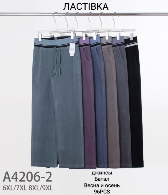 Джинси жіночі, джинс, м.A4206-2 (розмір: 6XL-9XL), мікс кольорів, в упаковці 6 штук №341023 - 