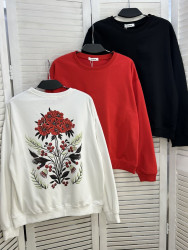 Світшот жіночий "8604" лакоста (р: one size) 3 кольори, в упаковці 5 шт. №387076