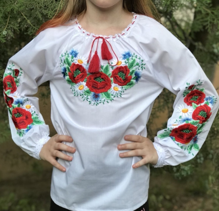 Вишиванка дитяча, паплін (розміри: зріст 122-146), в упаковці 5 штук №315846 - Delux 909