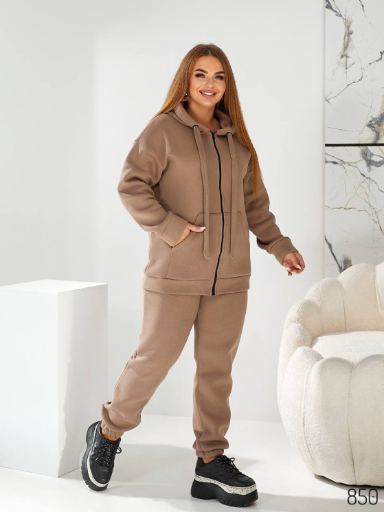 Спортивний костюм жіночий турецька трьохнитка на флісі м.850 (р.48-58) 5 кольорів в упаковці 3 штуки №758654 - Loren SE1008