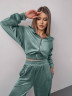 Костюм жіночий "трійка" (толстовка+штани+топ), велюр м. 10447 (р: S-M, M-L) №700948 - 