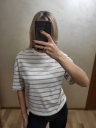 Футболка жіноча вільного крою в смужку, котон м. 3001 (р. S, M, L) №412633
