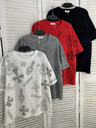 Футболка жіноча "2136" котон (р: one size) 4 кольори, в упаковці 5 шт. №386031