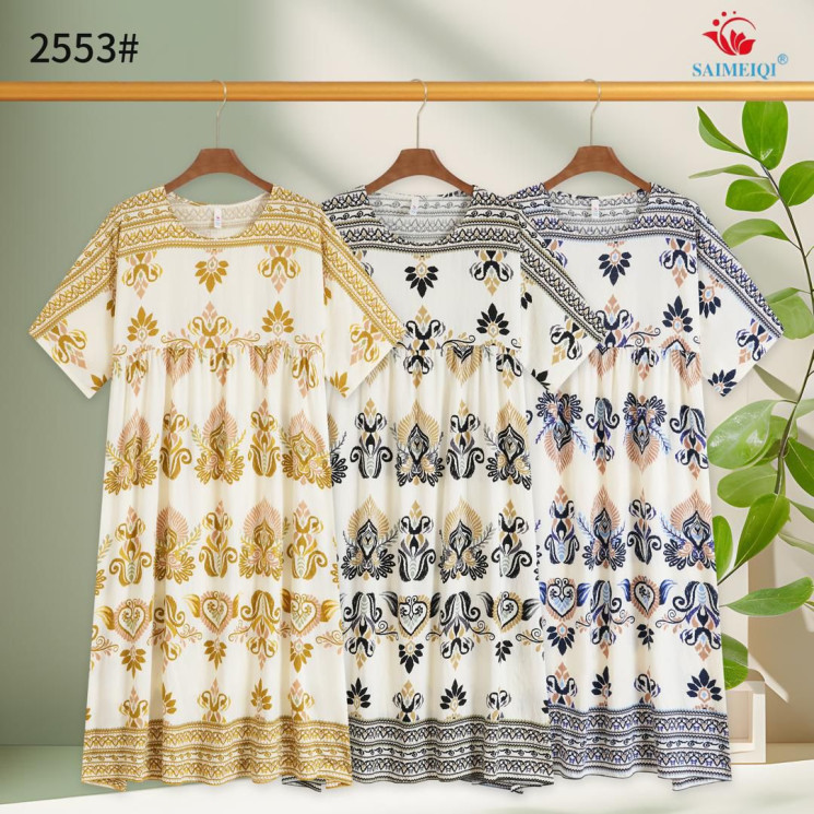 Сукня жіноча льон м.2553  (р. 52-62)  3 кольорів в упаковці 6 штук №754119 - Ekaterina