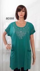 Футболка жіноча, трикотаж, м.ВD355 (р. 5XL–8XL ), мікс кольорів, в упаковці 10 штук №323376
