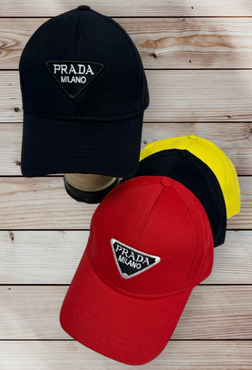 Бейсболка унісекс, котон, м.PRADA (Розмір: 56-59), мікс кольорів, в упаковці 5 штук №347848 - Great