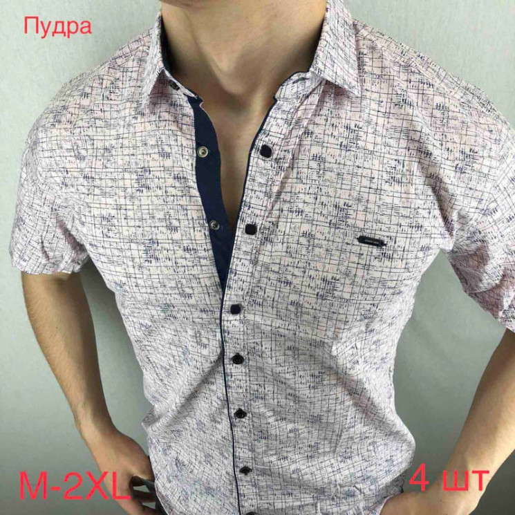 Сорочка Гранд Мен р M-2XL Чоловіча Y1695 powder - Nadiyka BG/PO2161-2162