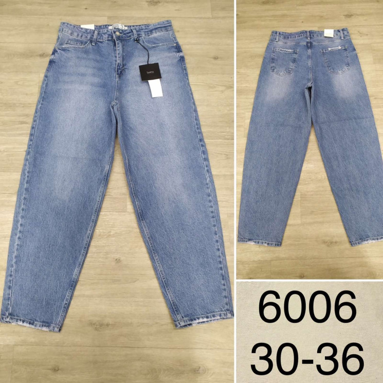 Джинси жіночі батали мом бойфренд , м.6006,  (р: 30-36) в упаковці 6 шт. №750623 - UNO2Uva SER1864